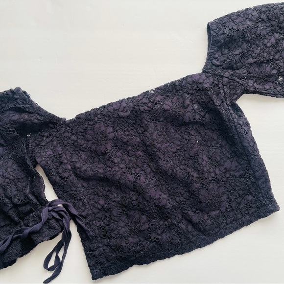 Zara off the shoulder lace fitted crop top size small - Picture 1 of 2